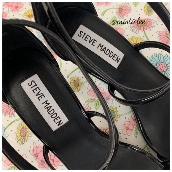 STEVE MADDEN Open Toe Criss Cross Ankle Sandal Shoe FAIMA Adjustable Size 8M - Picture 4 of 14